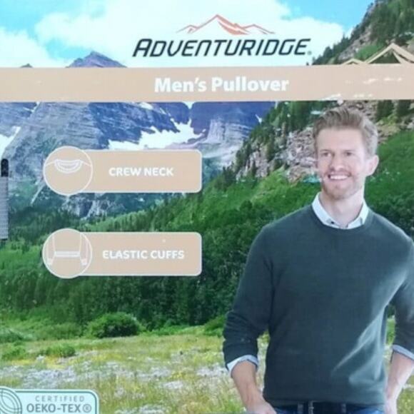 Adventuridge Men’s Gray Melange Casual Long Sleeve Pullover-Size Large - Picture 2 of 4
